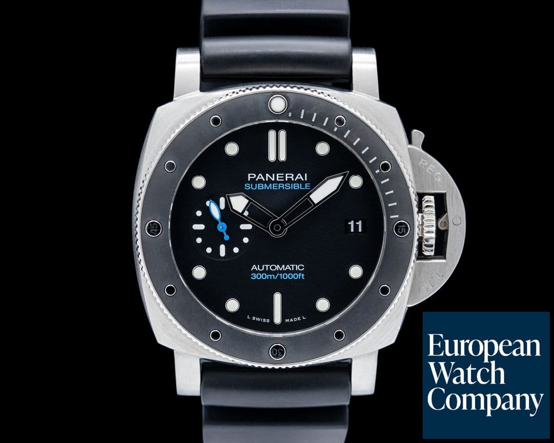 Image of Panerai PAM00683 Submersible 42MM SS Black Dial