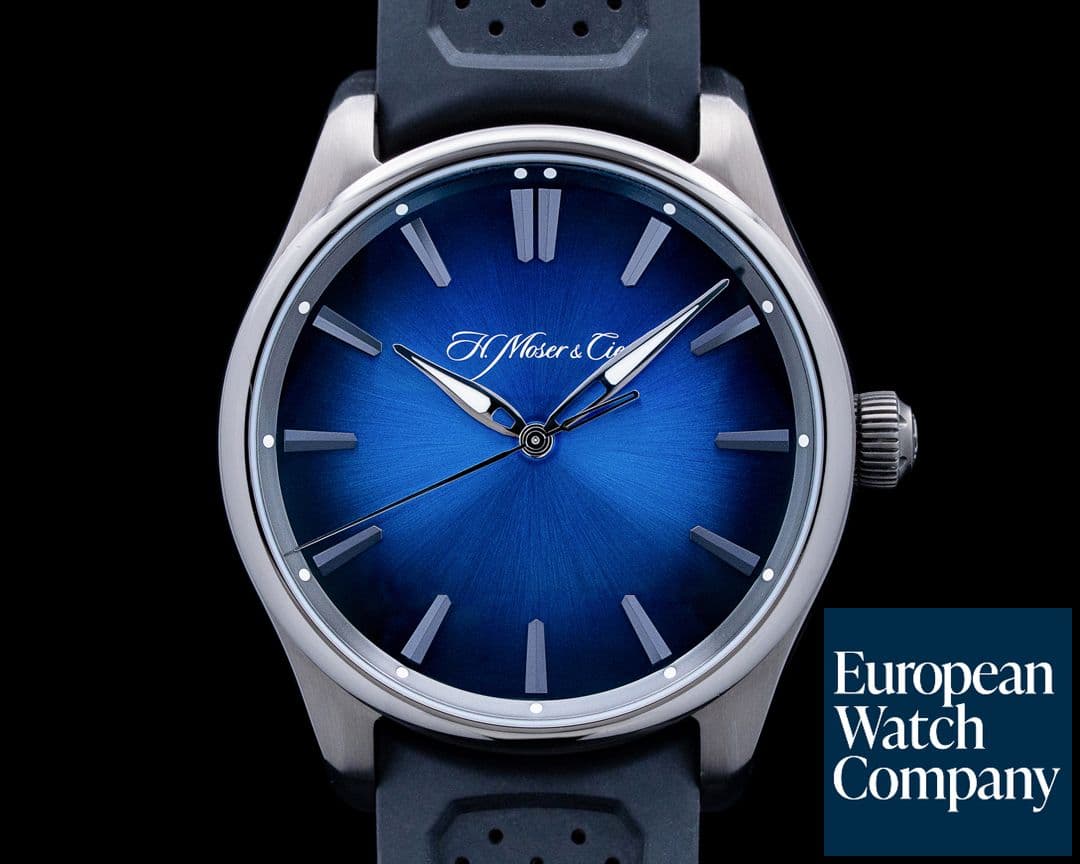 Image of H. Moser and Cie. 3200-1205 Pioneer Centre Seconds DLC Funky Blue Dial