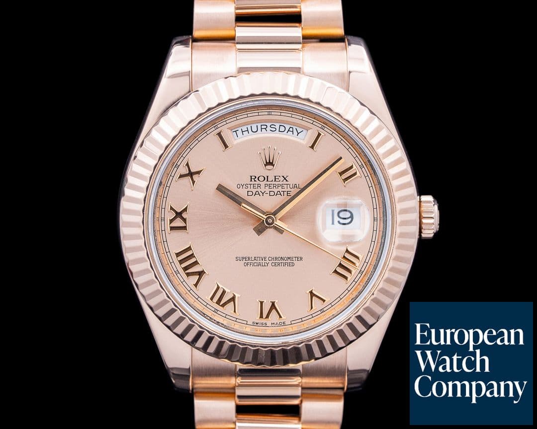 Image of Rolex 218235 Day-Date II 18K Everose Pink Roman Dial