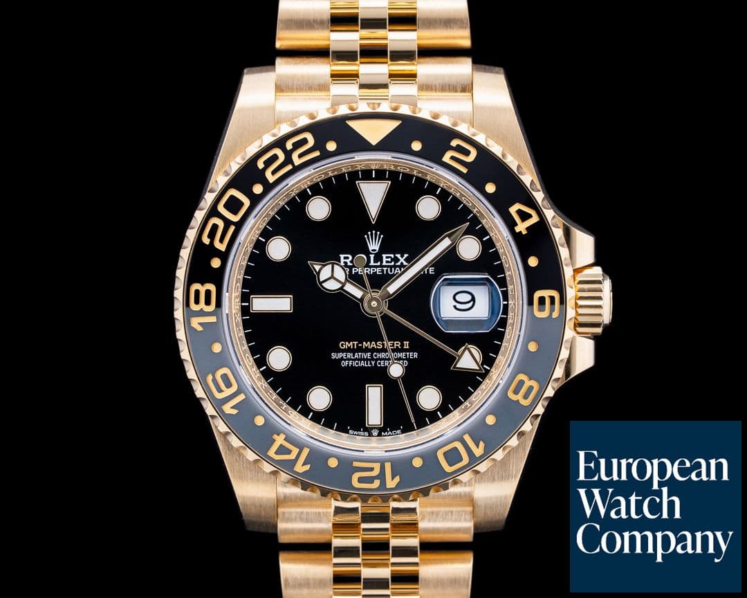 Image of Rolex 126718GRNR GMT-Master II 18K Yellow Gold Black Dial 2025