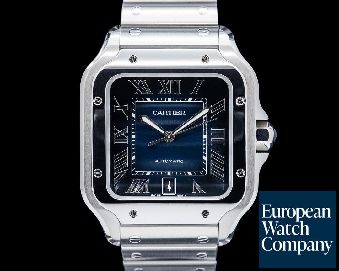 Image of Cartier WSSA0071 Santos de Cartier SS Blue Dial