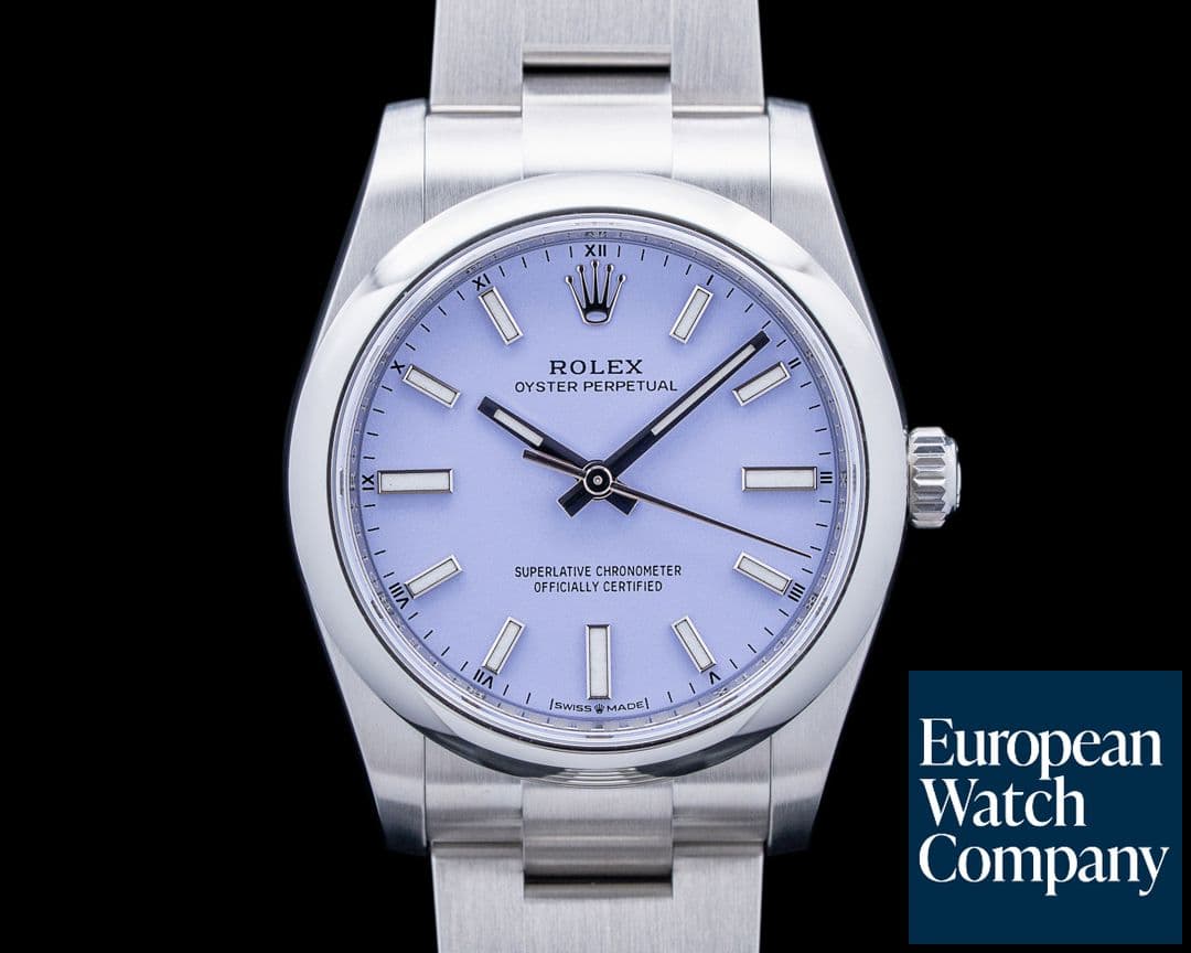 Image of Rolex 124200 Oyster Perpetual 34 SS Lavender Dial 2026 UNWORN