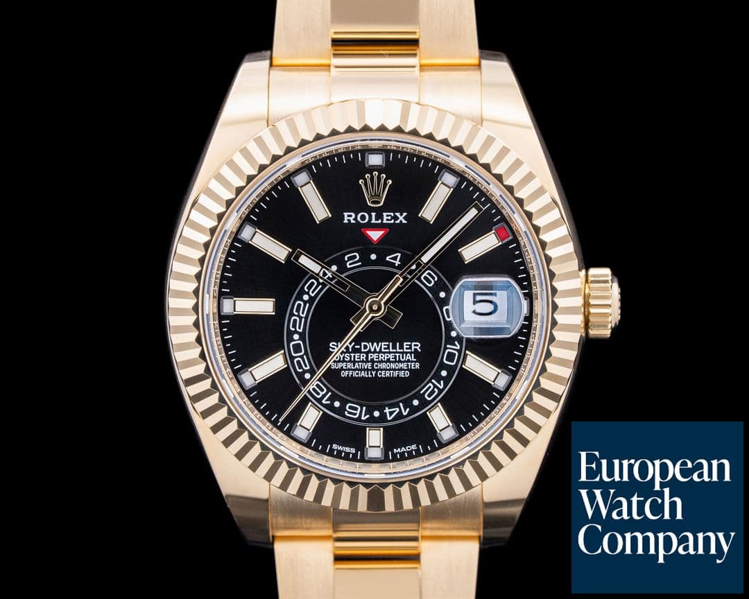 Image of Rolex 326938 Sky-Dweller 18K Yellow Gold Black Dial