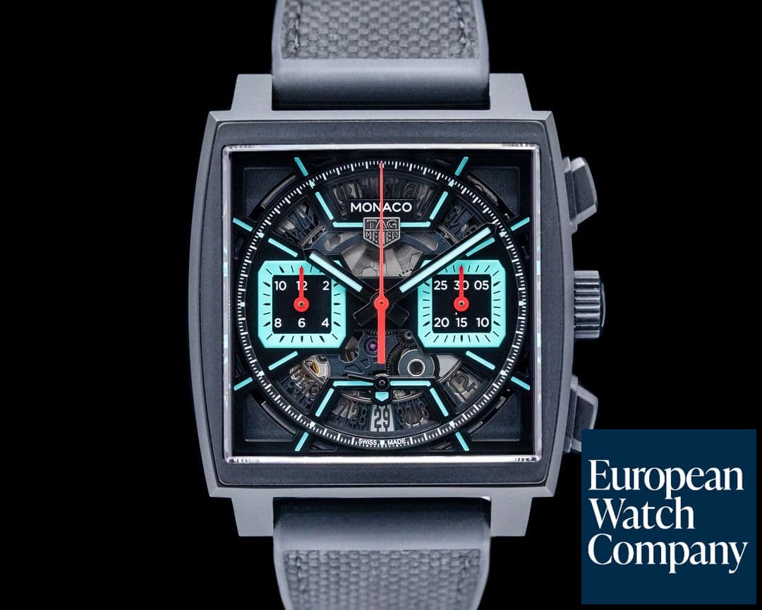 Image of TAG Heuer Monaco Chronograph Skeleton Black DLC Titanium Skeleton Dial