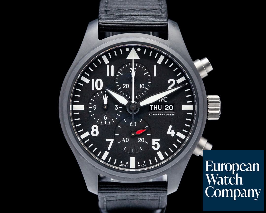 Image of IWC IW389101 Pilot's Watch Chronograph Top Gun Black Ceramic Black Dial