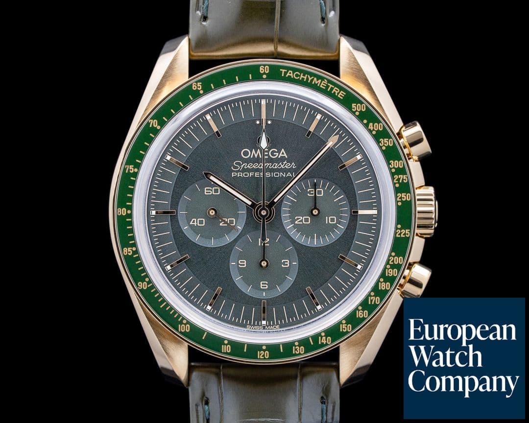Image of Omega Speedmaster Moonwatch Professional 18K Moonshine Gold Green Dial