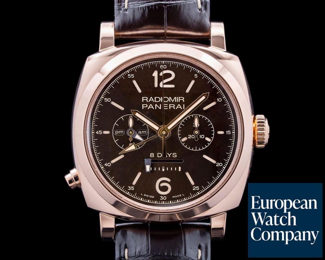 Image of Panerai Radiomir 1940 Chrono Monopulsante 8 Days GMT Oro Rosso Brown Dial