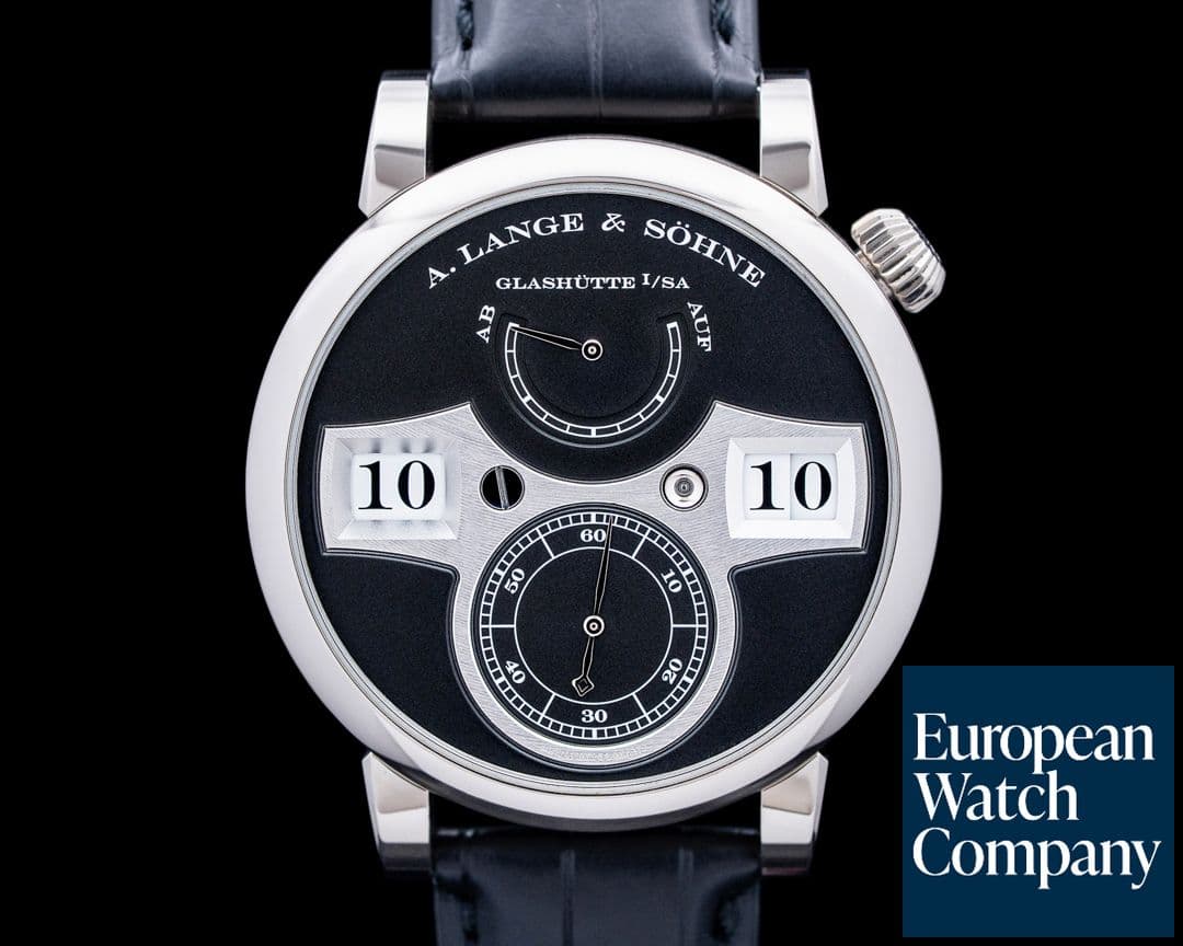 Image of A. Lange & Söhne 140.029 Zeitwerk 18K White Gold Black Dial