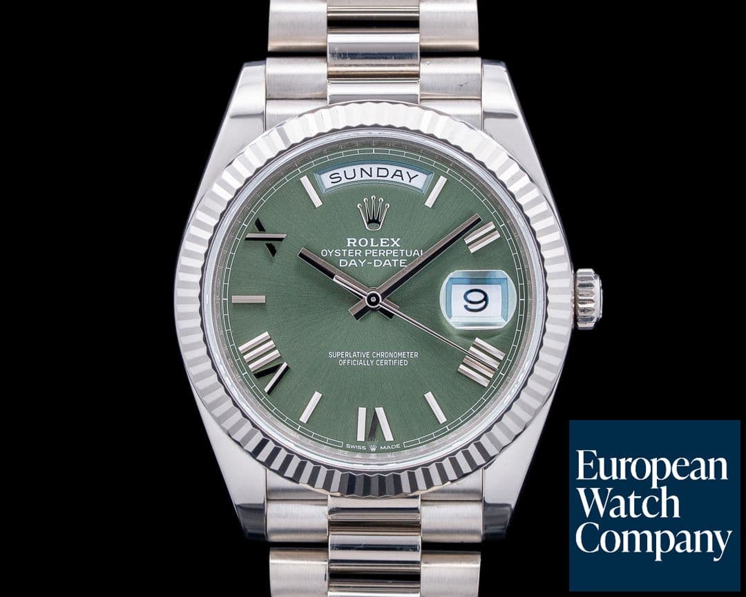 Image of Rolex 228239 Day-Date 40MM 18K White Gold Green Roman Dial