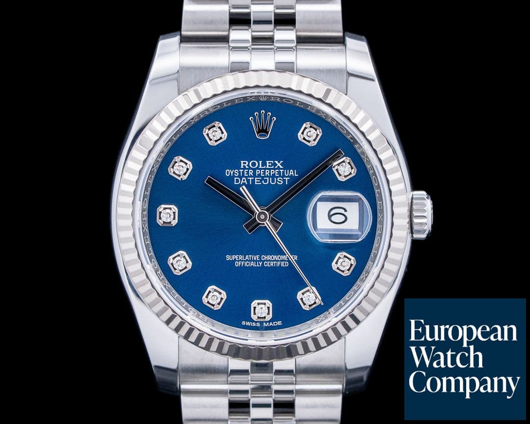 Image of Rolex 116234 Datejust 36 SS Blue Diamond Dial