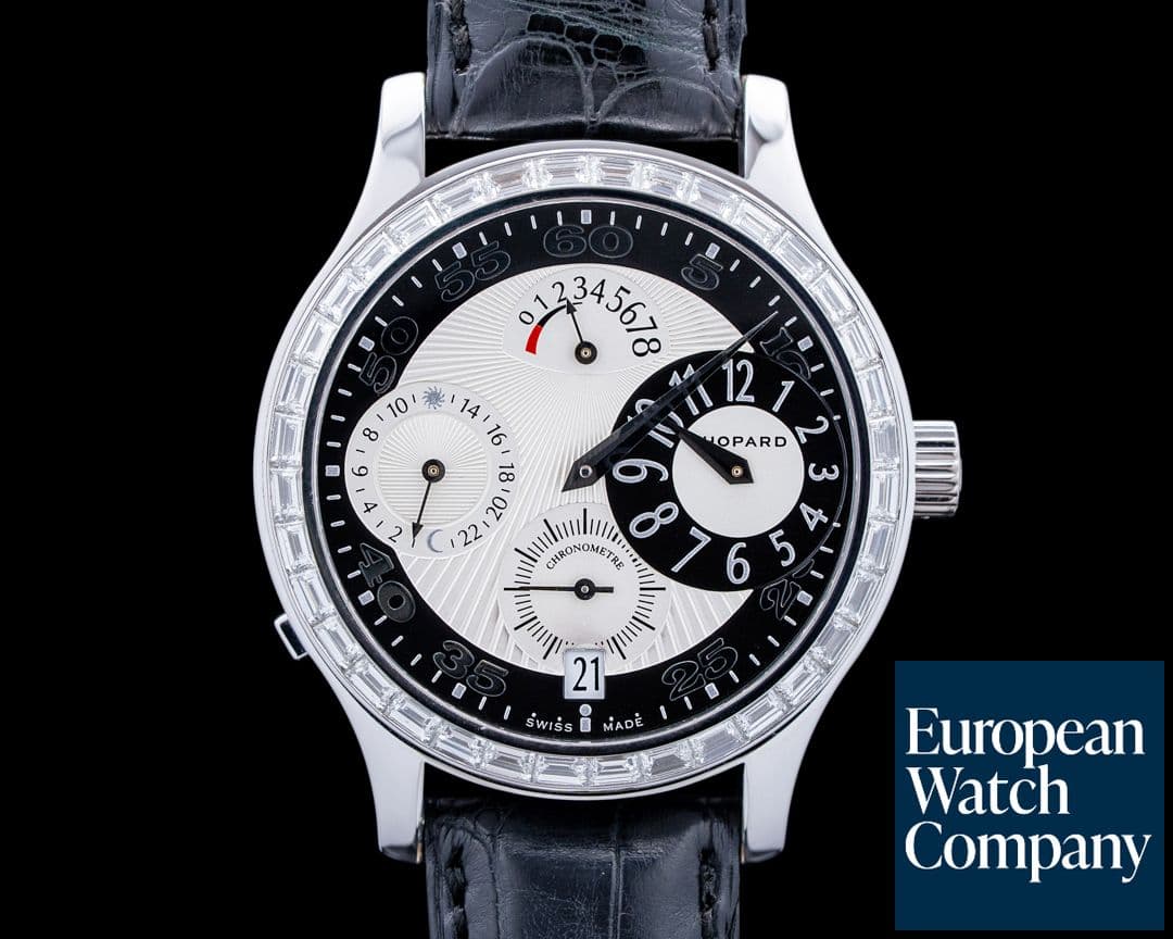 Image of Chopard 171910 L.U.C Regulator 40 Diamonds 18K White Gold Silver Dial LIMITED