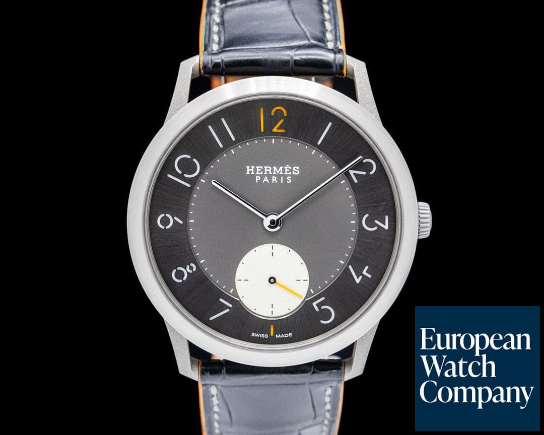 Image of Hermès CA2.841 Slim d Hermes Titanium Gray Dial