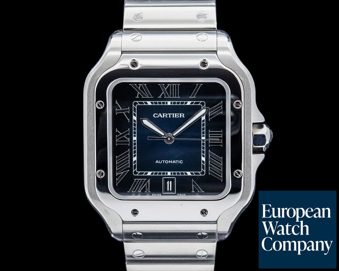 Image of Cartier WSSA0013 Santos de Cartier SS Blue Dial
