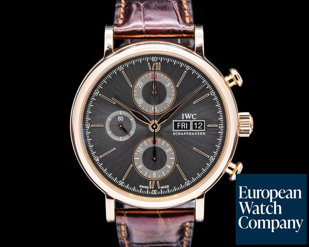 Image of IWC IW391021 Portofino Chronograph 18K Rose Gold Gray Dial