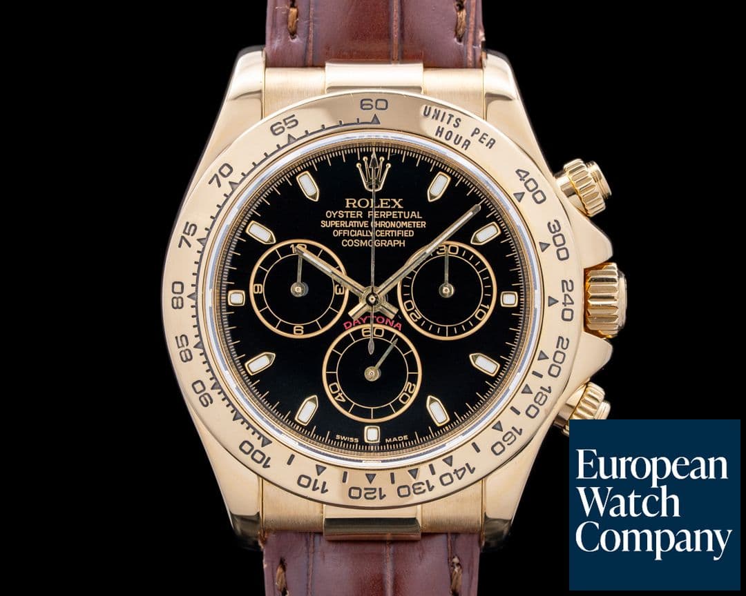 Image of Rolex 116518 Daytona 18K Yellow Gold Black Dial Circa. 2005
