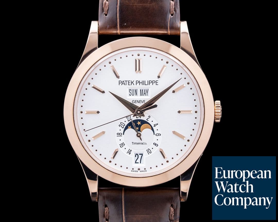 Image of Patek Philippe 5396R Annual Calendar "Tiffany & Co" 18K Rose Gold Silver Dial