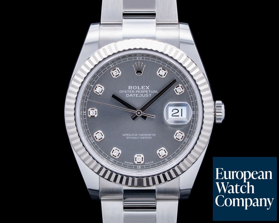 Image of Rolex 126334 Datejust 41 SS Gray Diamond Dial
