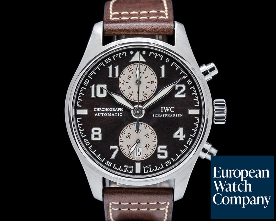 Image of IWC Pilot's Watch Chronograph Antoine De Saint Exupery Edition SS Brown Dial