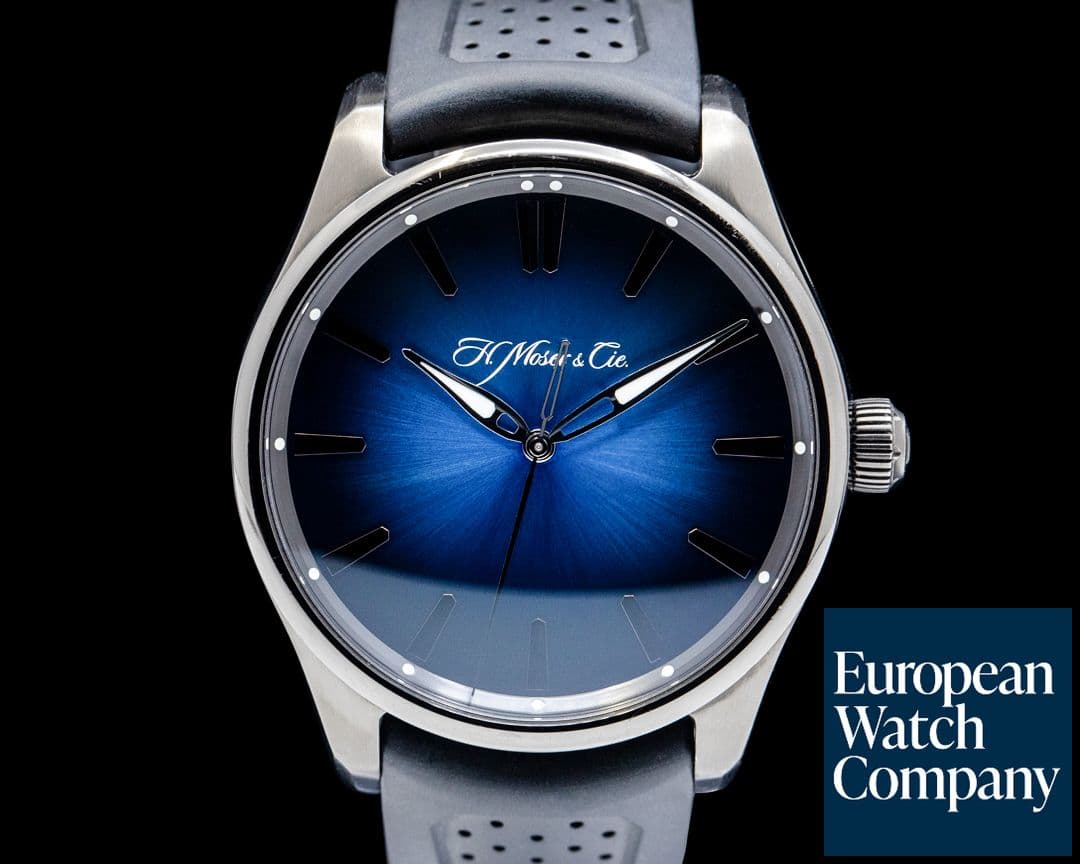 Image of H. Moser & Cie. 3200-1205 Pioneer Centre Seconds DLC Funky Blue Dial