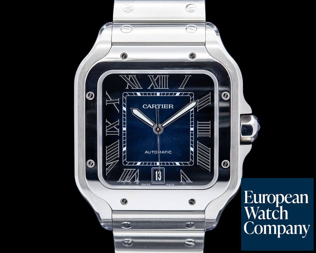 Image of Cartier WSSA0071 Santos de Cartier SS Blue Dial
