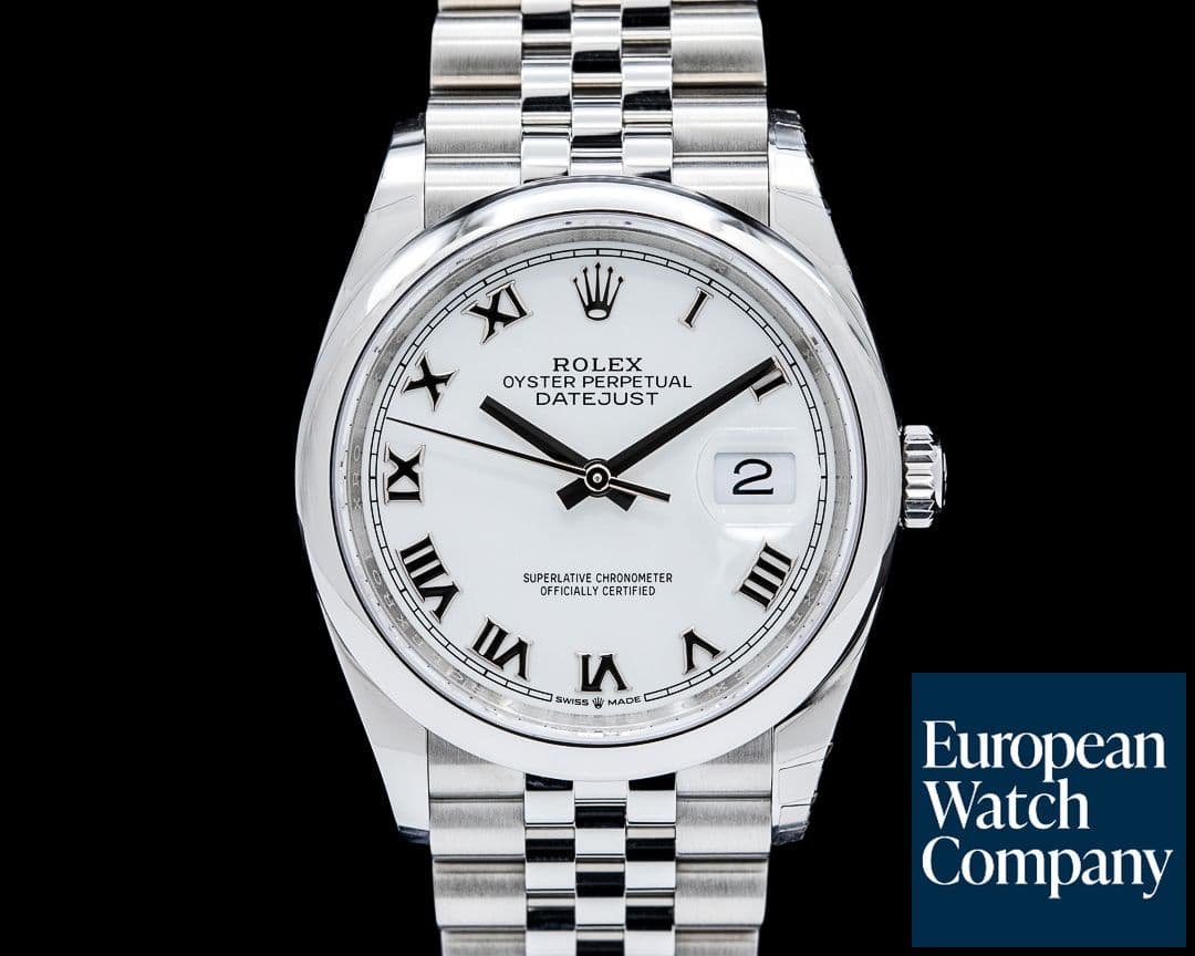Image of Rolex 126200 Datejust 36 Jubilee SS White Roman Dial