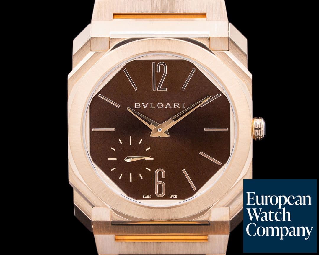 Image of Bulgari 103637 Octo Finissimo Automatic 18K Rose Gold Brown Dial