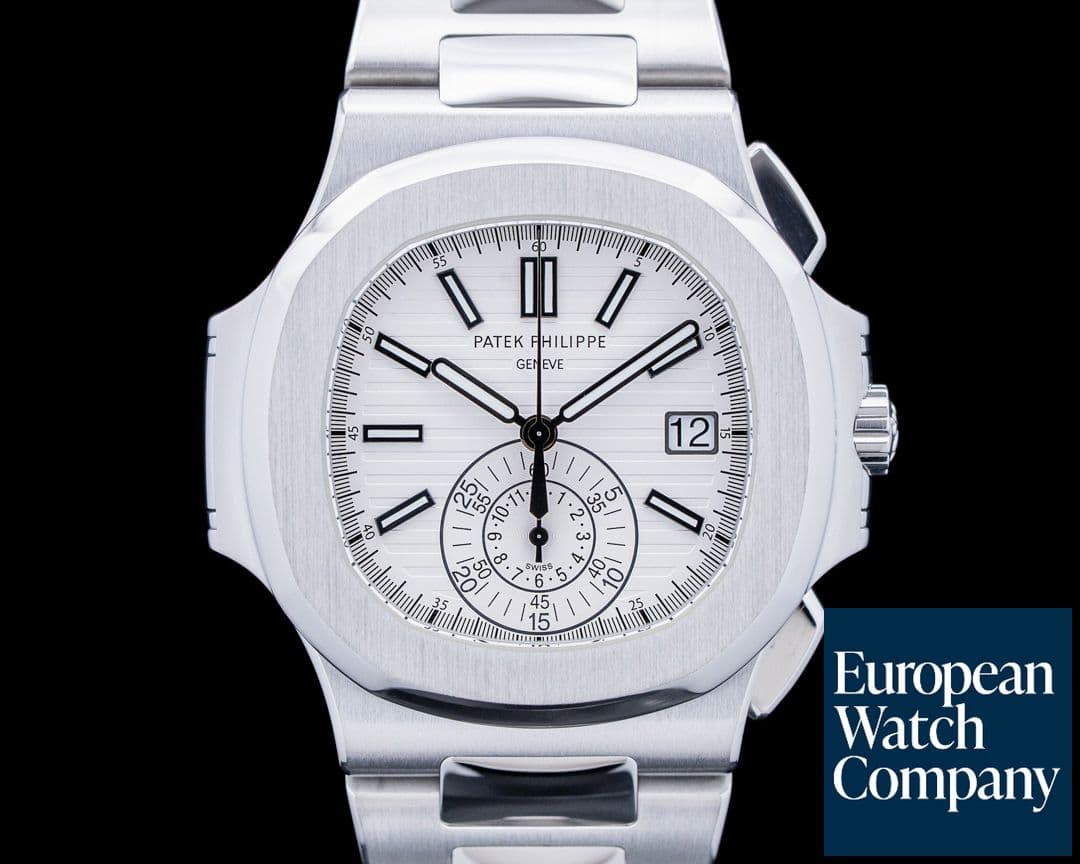 Image of Patek Philippe Nautilus 5980 Chronograph SS White Dial