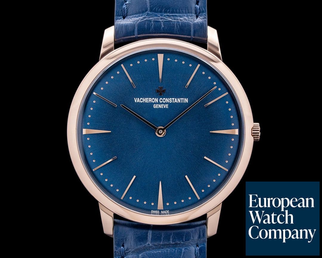 Image of Vacheron Constantin 81180 Patrimony Manual Wind 18K Rose Gold Blue Dial