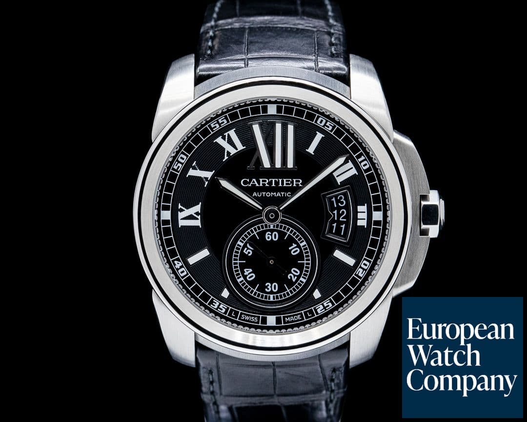 Image of Cartier W7100041 Calibre de Cartier SS Black Dial