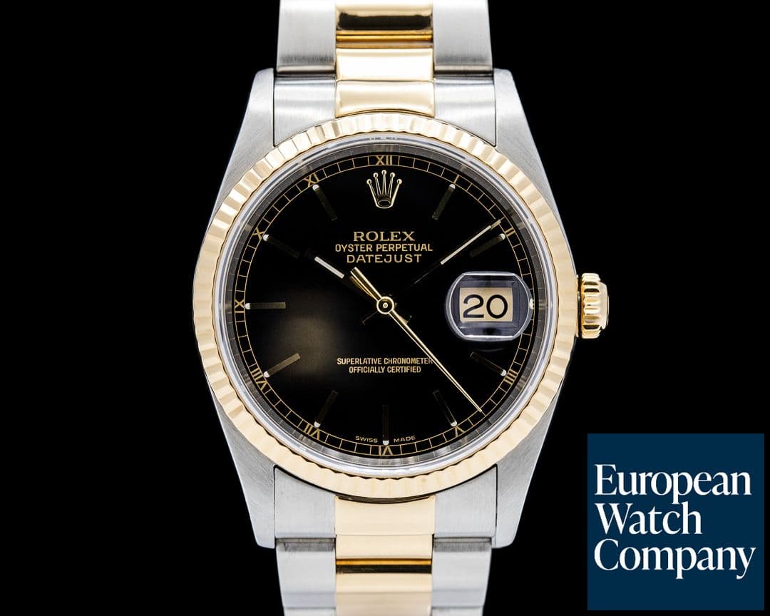 Image of Rolex 16233 Datejust 18K YG / SS Black Dial