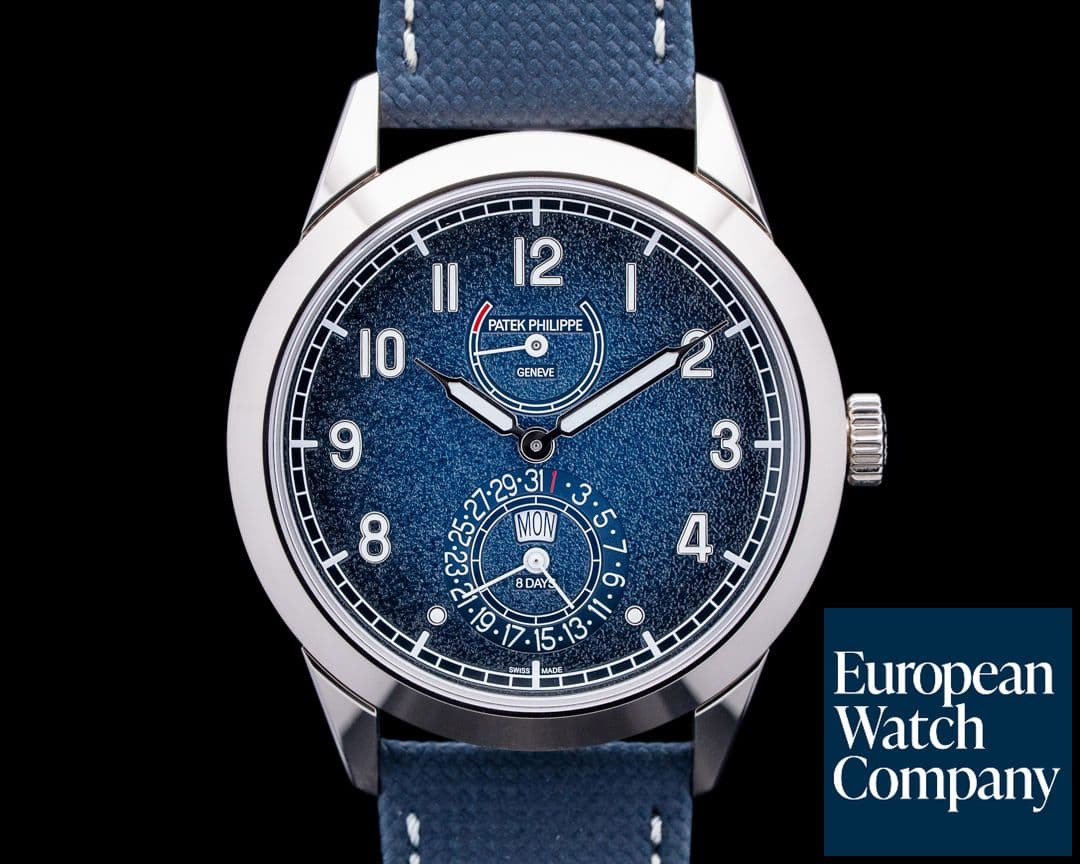 Image of Patek Philippe 5328G Calatrava 8-Day 18K White Gold Blue Dial 2026 UNWORN