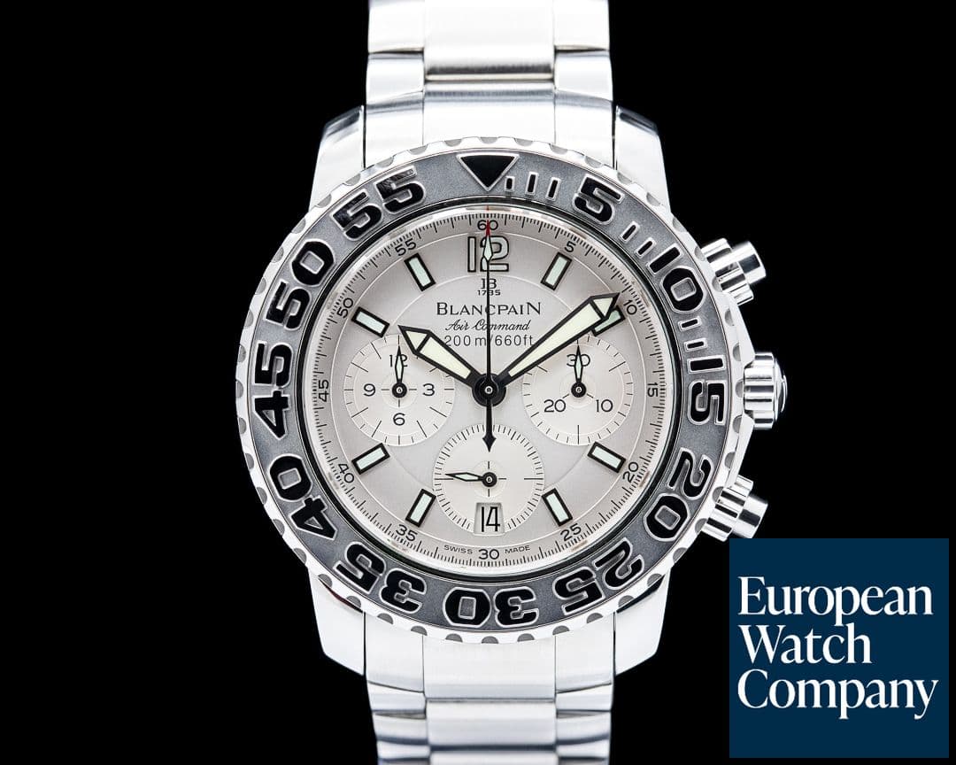 Image of Blancpain 2285F Air Command Trilogy Chronograph SS Silver Dial