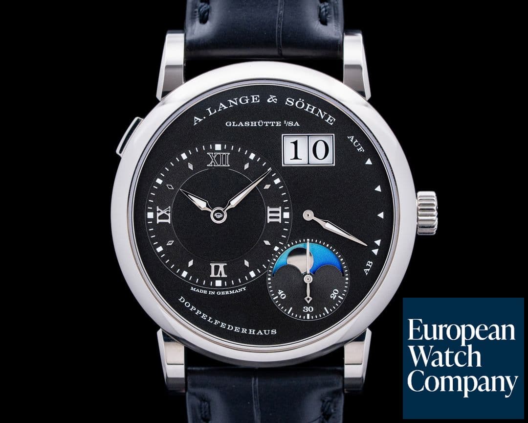 Image of A. Lange & Söhne 192.029 Lange 1 Moon Phase 18K White Gold Black Dial