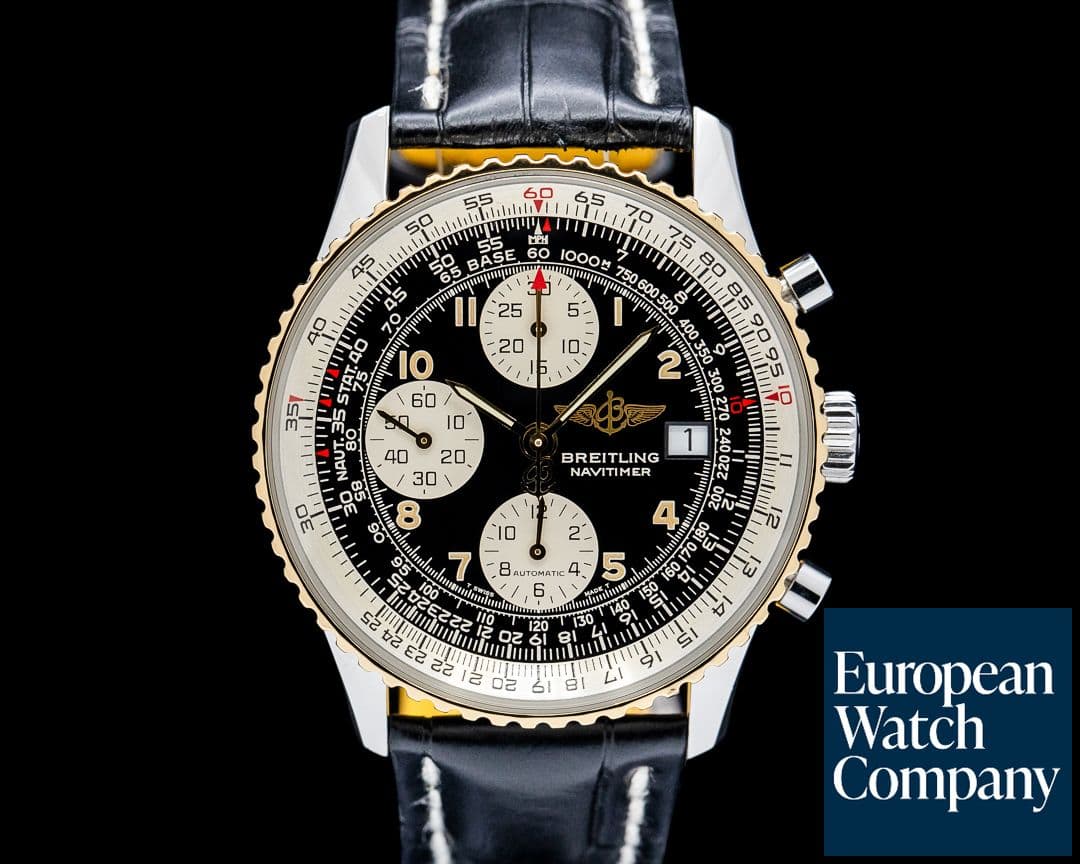 Image of Breitling D13022 Old Navitimer II Chronograph Two-Tone Black Dial