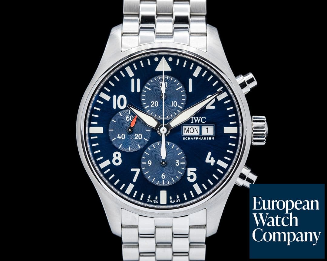 Image of IWC IW377714 Pilot's Watch Chronograph Le Petit Prince SS Blue Dial