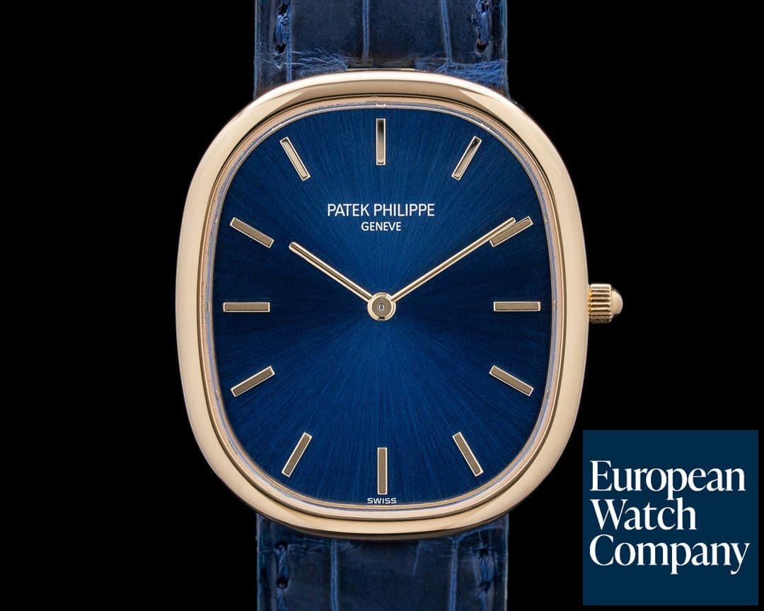 Image of Patek Philippe 3738/100 Golden Ellipse 18K Yellow Gold Blue Dial