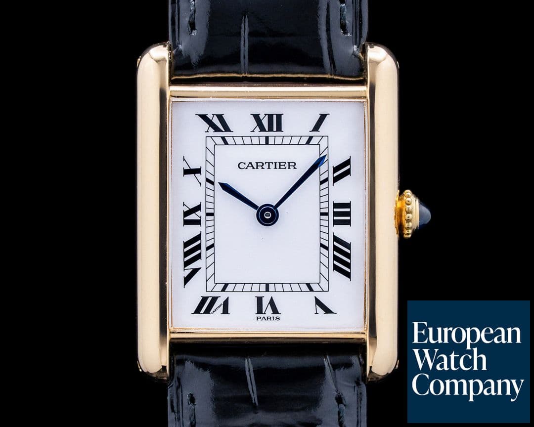 Image of Cartier 78086 Tank Louis Cartier 18K Yellow Gold White Roman Dial