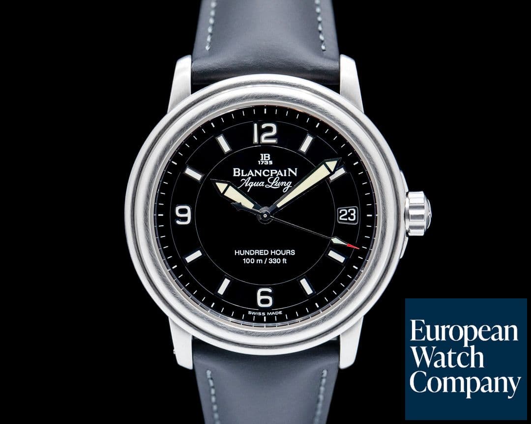 Image of Blancpain 2100 Leman Aqua Lung Ultra Slim Automatic SS Black Dial LIMITED