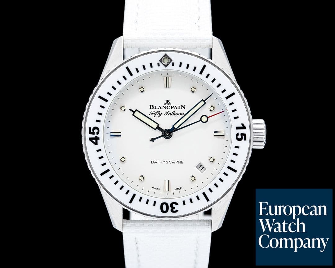 Image of Blancpain 5100 Fifty Fathoms Bathyscaphe SS White Dial
