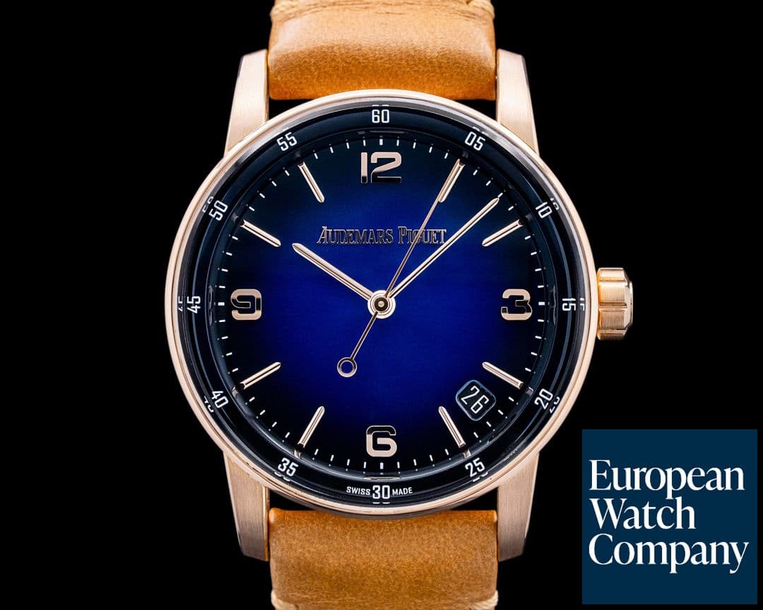 Image of Audemars Piguet 15210OR Code 11.59 18K Rose Gold Smoked Blue Dial