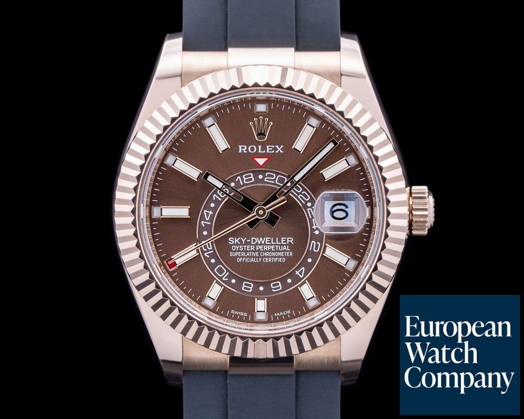 Image of Rolex 326235 Sky-Dweller 18K Everose Gold Brown Dial