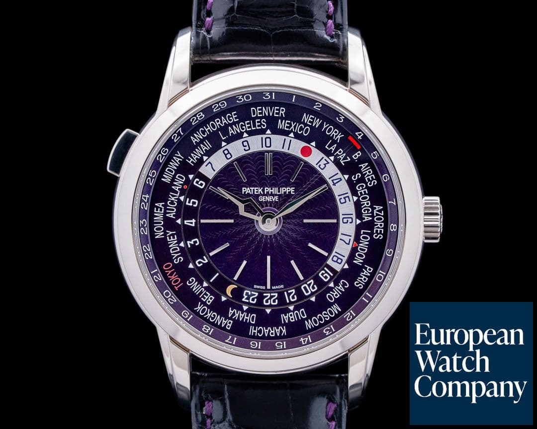 Image of Patek Philippe World Time Date "Tokyo Edition" 18K White Gold Purple Dial