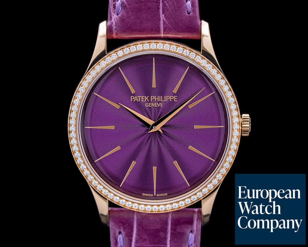 Image of Patek Philippe 4997/200R-001 Calatrava Diamonds 18K Rose Gold Purple Dial