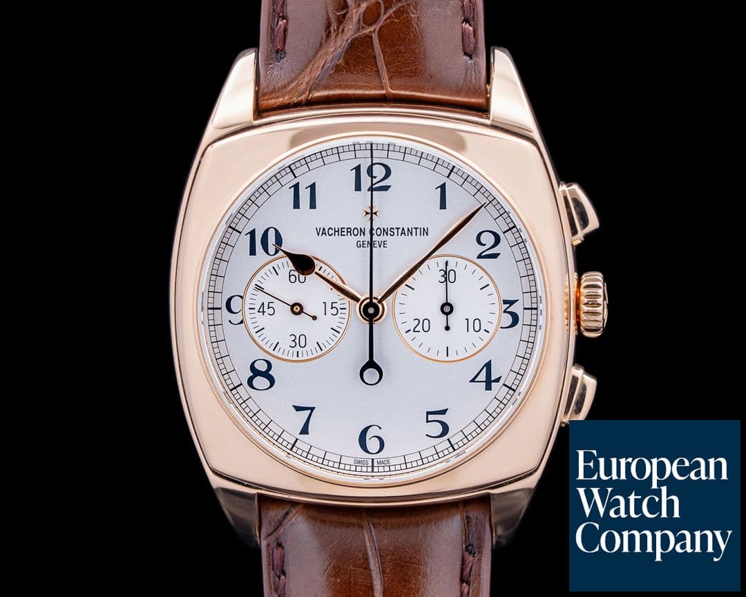 Image of Vacheron Constantin 5000S/000R Harmony Chronograph Small Model 18K Rose Gold Silver Dial