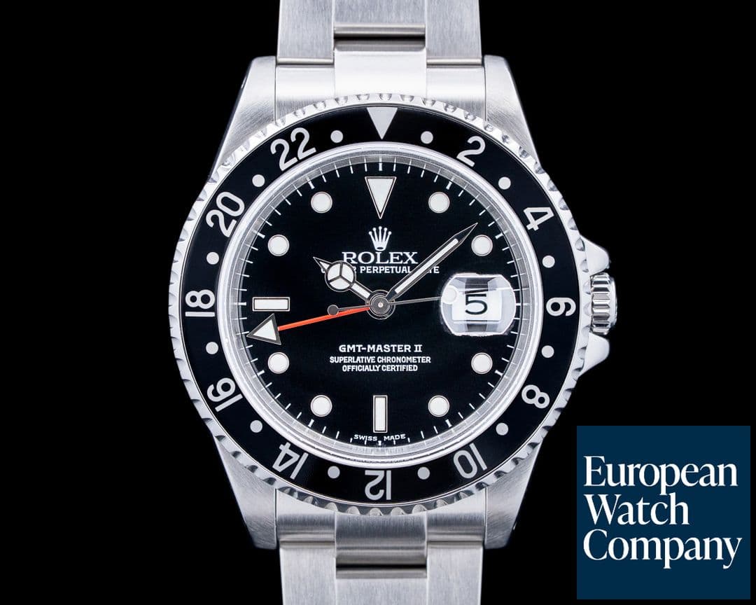 Image of Rolex 16710 GMT Master II Black Bezel SS Black Dial