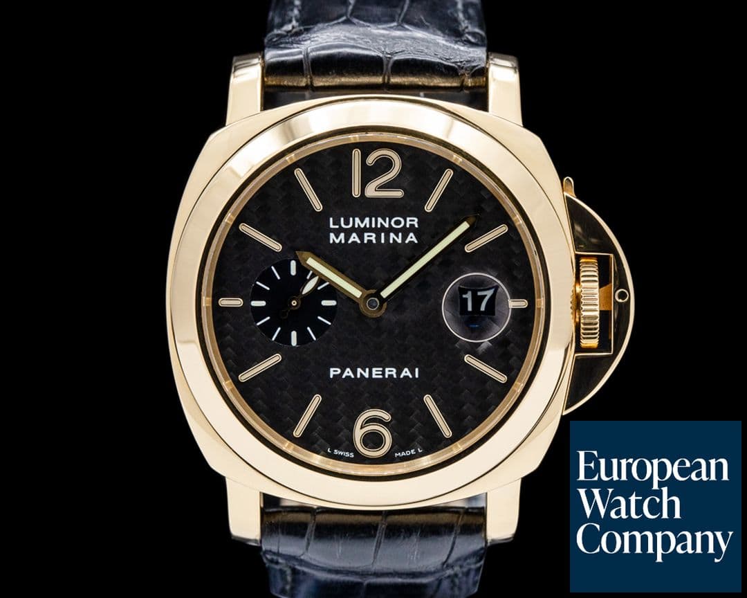 Image of Panerai PAM00140 Luminor Marina Automatic 18K YG Carbon Fiber Dial LIMITED