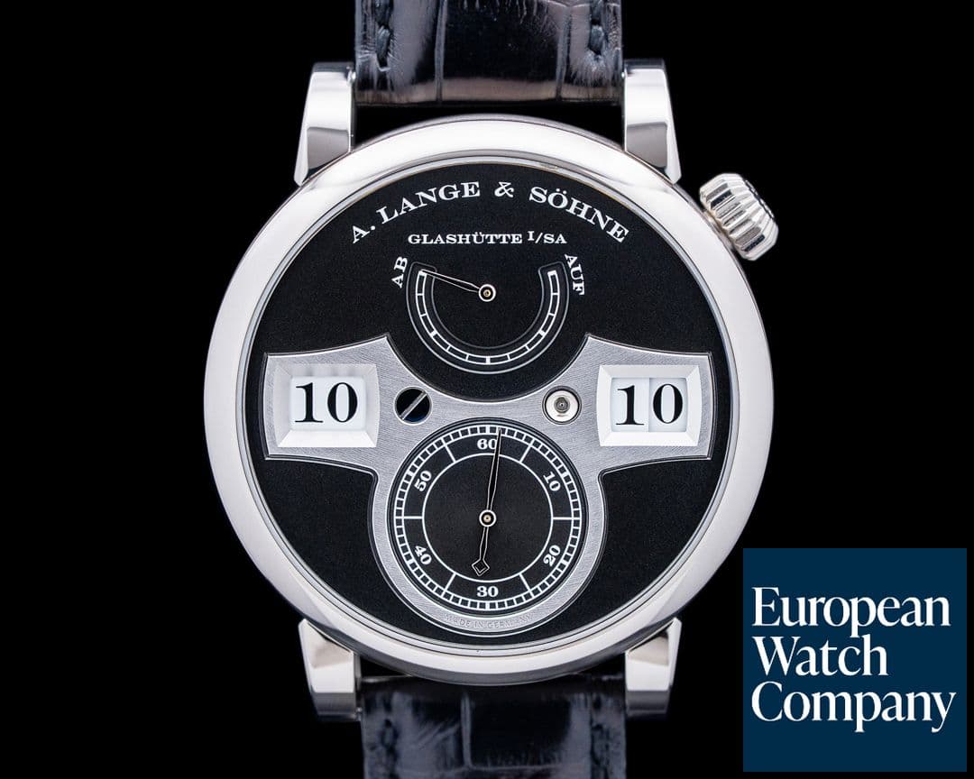 Image of A. Lange & Söhne 140.029 Zeitwerk 18K White Gold Black Dial