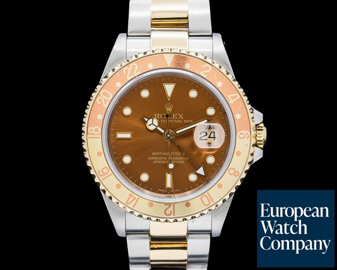 Image of Rolex 16713 GMT Master II "Root Beer" SS / 18K YG Brown Dial