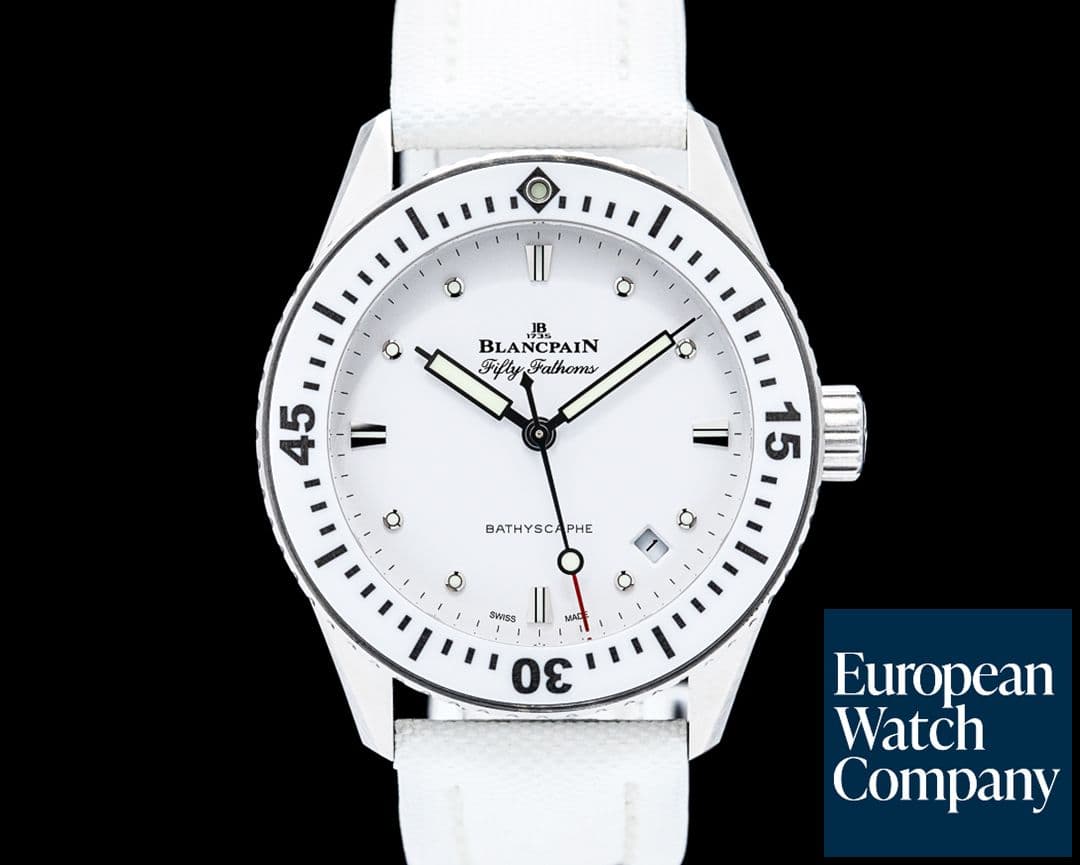 Image of Blancpain 5100 Fifty Fathoms Bathyscaphe SS White Dial