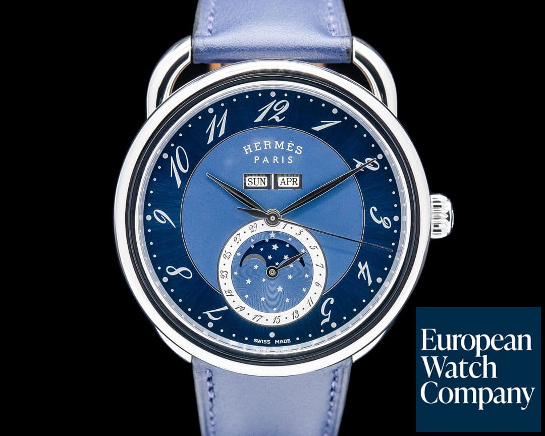 Image of Hermès AR8.810 Arceau Grand Lune SS Blue Dial 2025